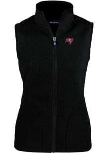 Cutter and Buck Tampa Bay Buccaneers Womens Black Cascade Sherpa Vest
