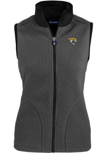Cutter and Buck Jacksonville Jaguars Womens Grey Cascade Sherpa Vest