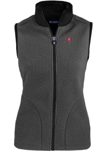 Cutter and Buck Tampa Bay Buccaneers Womens Grey Cascade Sherpa Vest