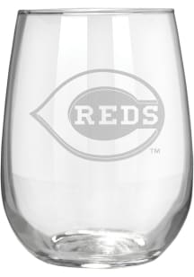 Cincinnati Reds 17oz Laser Etch Stemless Wine Glass