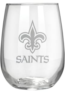 New Orleans Saints 17oz Laser Etch Stemless Wine Glass