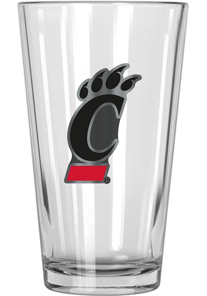 Cincinnati Bearcats 16oz Metal Emblem Pint Glass