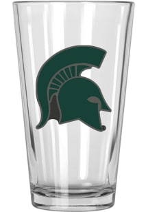 Green Michigan State Spartans 16oz Metal Emblem Pint Glass