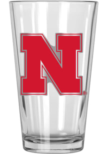 Red Nebraska Cornhuskers 16oz Metal Emblem Pint Glass