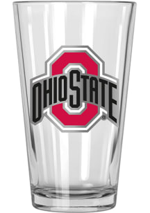 Red Ohio State Buckeyes 16oz Metal Emblem Pint Glass