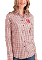 Antigua Houston Cougars Womens Structure Long Sleeve Red Dress Shirt