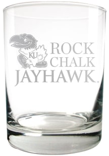 Kansas Jayhawks 14oz Laser Rock Glass