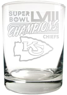 Kansas City Chiefs Super Bowl LVIII Champs Rock Glass