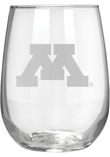 White Minnesota Golden Gophers 17oz Stemless Wine Glass