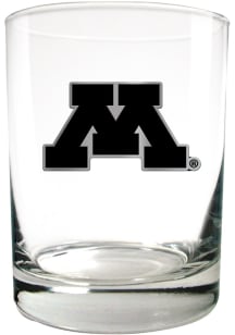 Maroon Minnesota Golden Gophers 14oz Metal Emblem Rock Glass