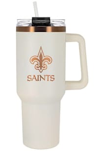 New Orleans Saints 40oz Cream + Copper Stainless Steel Tumbler - White