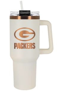 Green Bay Packers 40oz Cream + Copper Stainless Steel Tumbler - White