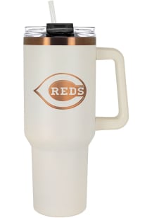 Cincinnati Reds 40oz Cream + Copper Stainless Steel Tumbler - White