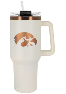Iowa Hawkeyes 40oz Cream + Copper Stainless Steel Tumbler - White