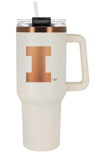 White Illinois Fighting Illini 40oz Cream + Copper Stainless Steel Tumbler