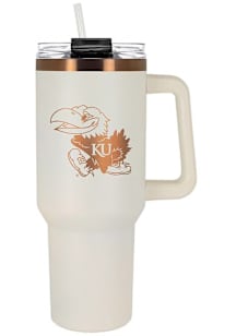 Kansas Jayhawks 40oz Cream + Copper Stainless Steel Tumbler - White