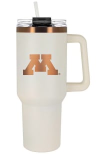 White Minnesota Golden Gophers 40oz Cream + Copper Stainless Steel Tumbler