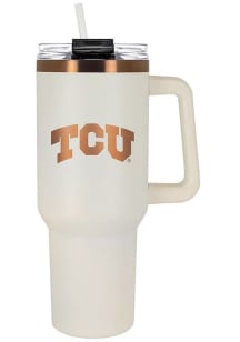 TCU Horned Frogs 40oz Cream + Copper Stainless Steel Tumbler - White