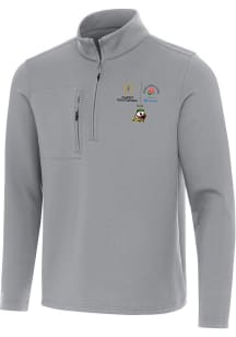 Mens Oregon Ducks Grey Antigua 2024 CFP Quarterfinals Rose Bowl Insider Qtr Zip Pullover