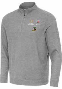 Mens Oregon Ducks Black Antigua 2024 CFP Quarterfinals Rose Bowl Subtle Qtr Zip Pullover