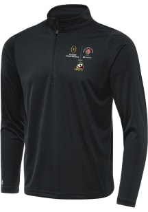 Mens Oregon Ducks Grey Antigua 2024 CFP Quarterfinals Rose Bowl Tribute Qtr Zip Pullover