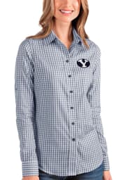 Antigua BYU Cougars Womens Structure Long Sleeve Navy Blue Dress Shirt