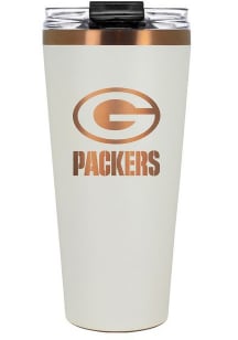 Green Bay Packers 32oz Cream + Copper Stainless Steel Tumbler - White