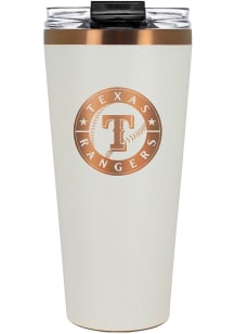 Texas Rangers 32oz Cream + Copper Stainless Steel Tumbler - White