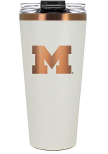 White Michigan Wolverines 32oz Cream + Copper Stainless Steel Tumbler