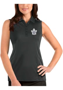 Antigua Toronto Maple Leafs Womens Grey Sleeveless Tribute Polo Shirt