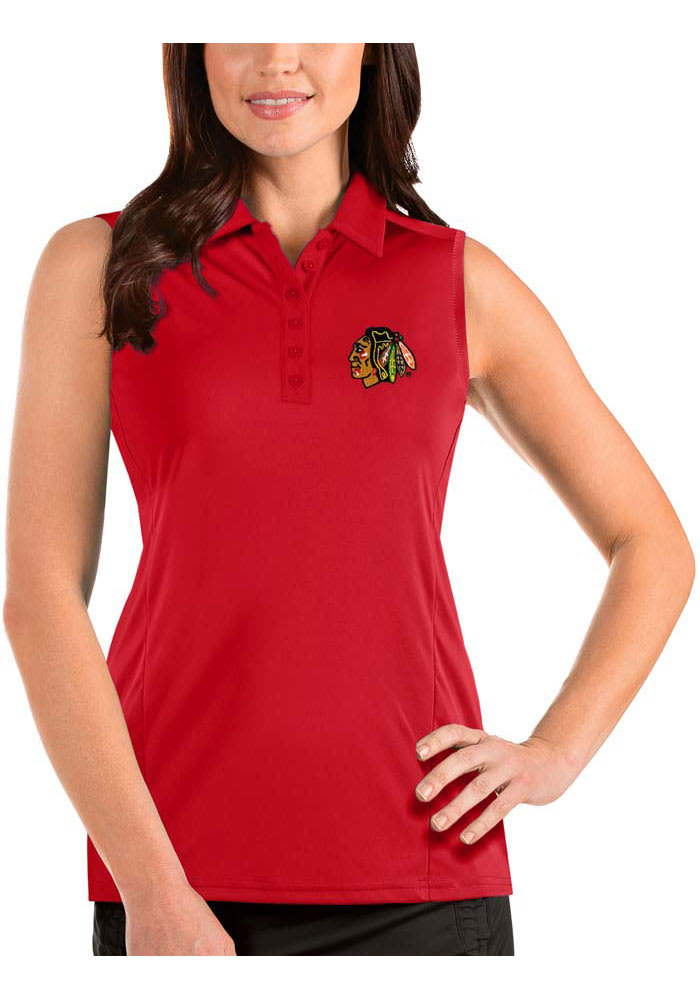 Antigua Chicago Blackhawks Womens Red Sleeveless Tribute Tank Top