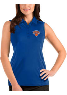 Antigua New York Knicks Womens Blue Sleeveless Tribute Polo Shirt