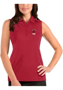Antigua Miami Heat Womens Red Sleeveless Tribute Polo Shirt
