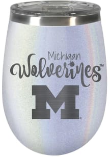 White Michigan Wolverines 10oz Opal Script Logo Stainless Steel Stemless
