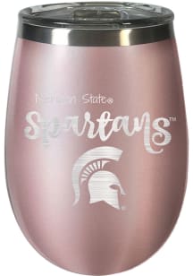 Michigan State Spartans 10oz Rose Stemless Wine Stainless Steel Stemless