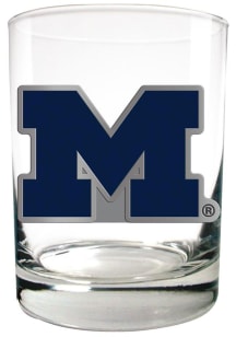 Michigan Wolverines 14oz Emblem Rock Glass