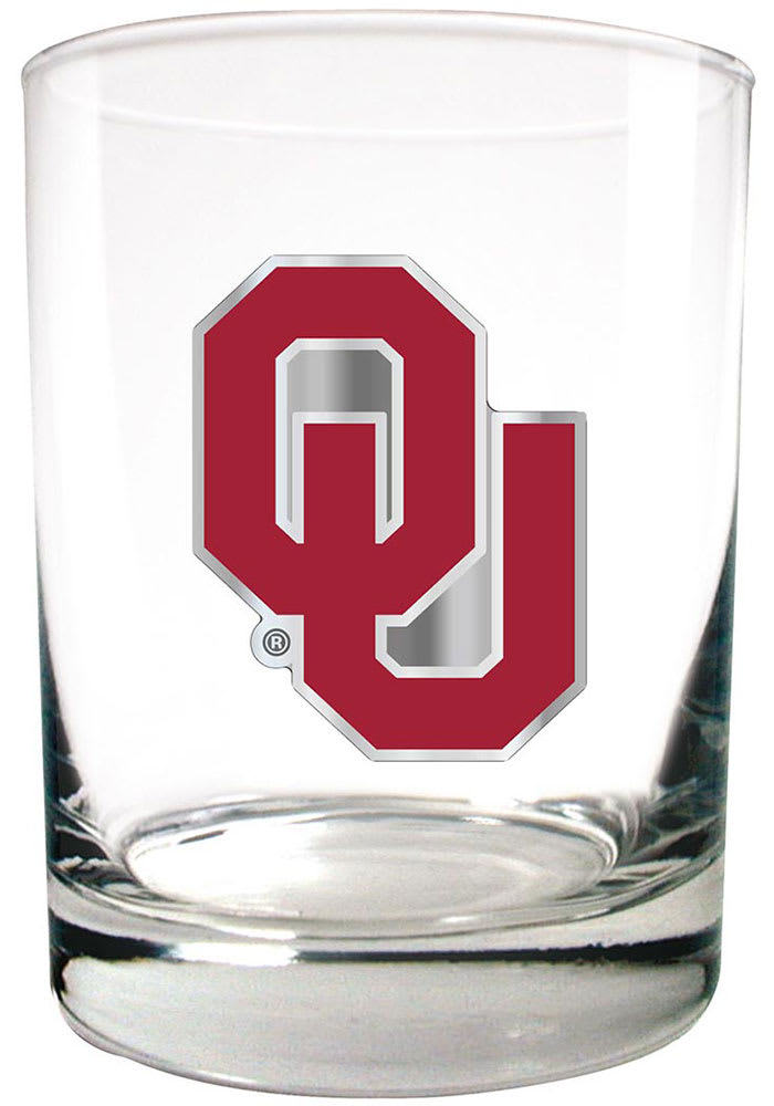 Oklahoma Sooners 14oz Emblem Rock Glass