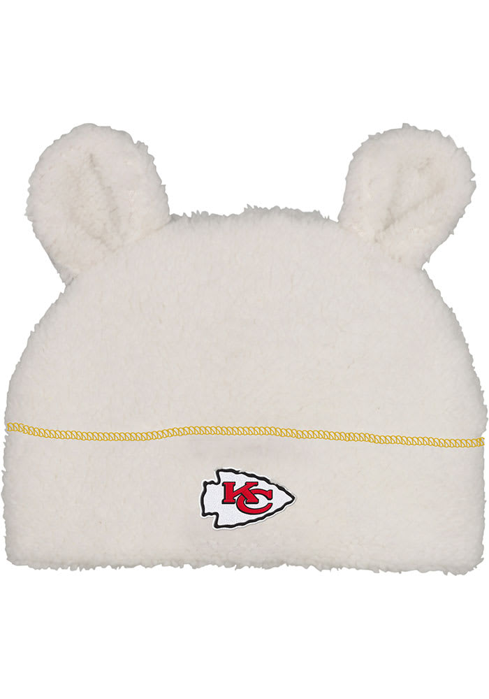 Kansas City Chiefs Shearling Ears Beanie Baby Knit Hat - White