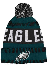 Philadelphia Eagles Green Sport Tech Cuff Pom Youth Knit Hat