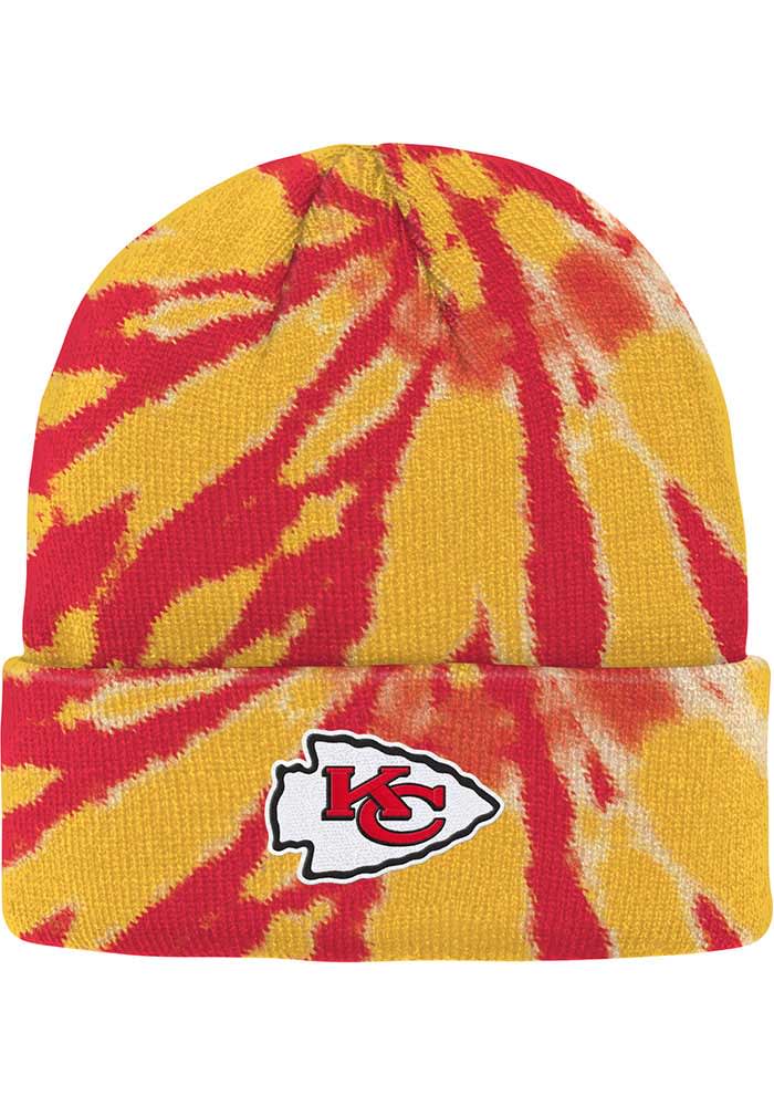 Kansas City Chiefs Red Tie Dye Cuff Youth Knit Hat