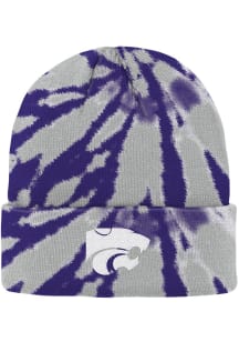K-State Wildcats Purple Tie Dye Cuff Youth Knit Hat