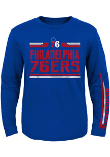 Philadelphia 76ers Youth Blue Orion Long Sleeve T-Shirt