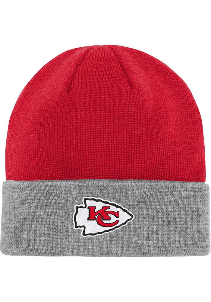 Kansas City Chiefs Red Heathered Cuff Youth Knit Hat