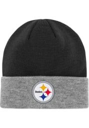 Pittsburgh Steelers Black Heathered Cuff Youth Knit Hat