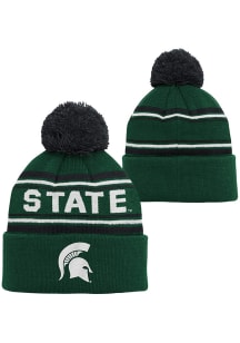 Michigan State Spartans Green Jacquard Cuff Pom Youth Knit Hat