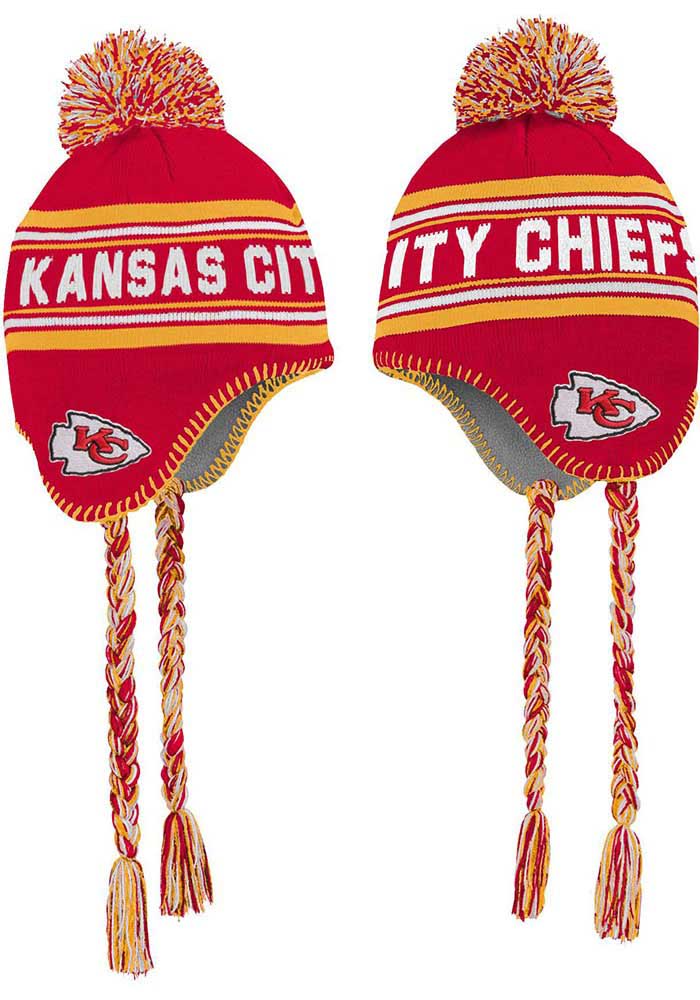 Kansas City Chiefs Red Jacquard Tassel Youth Knit Hat