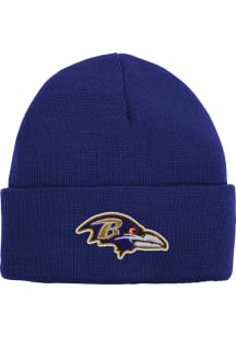 Baltimore Ravens Black Basic Cuff Youth Knit Hat