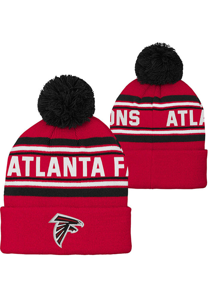 Atlanta Falcons Black Jacquard Cuff Pom Youth Knit Hat