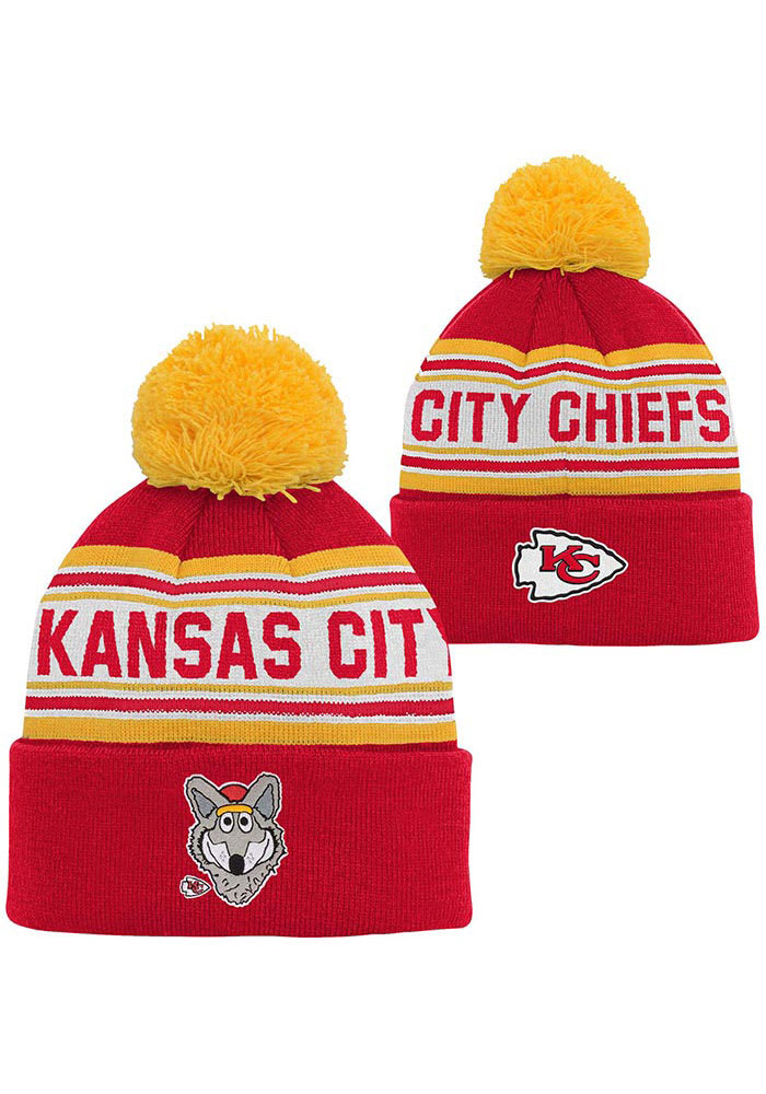Kansas City Chiefs Mascot Jacquard Cuff Baby Knit Hat - Red
