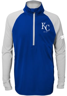 Kansas City Royals Youth Blue Destined Long Sleeve Quarter Zip Shirt